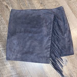 Sheri Bodell Gray Fringe Mini Skirt